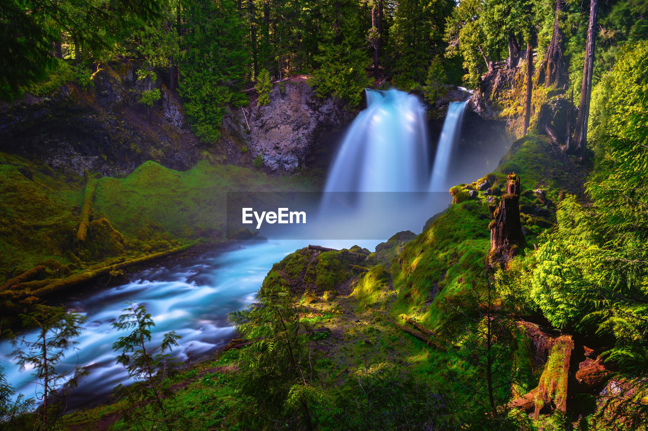 scenic view of waterfall