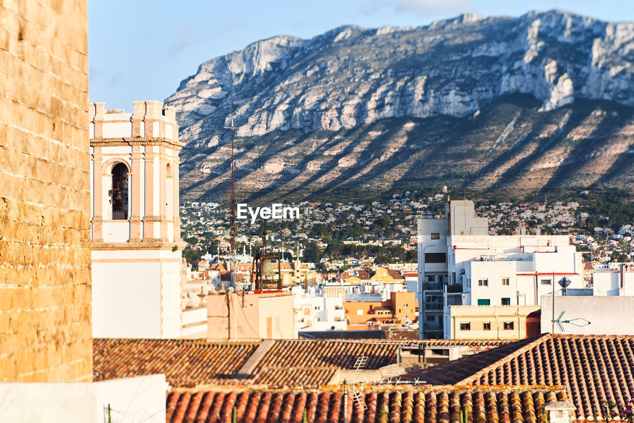 View of buildings in town