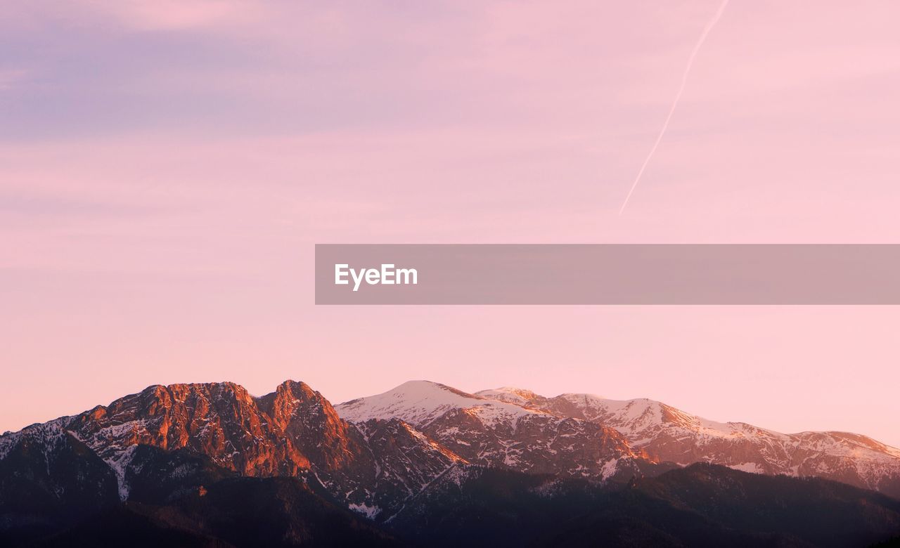 View of mountains against sky during sunset