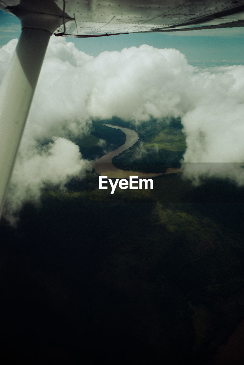 River somewhere in congo, aerial photography