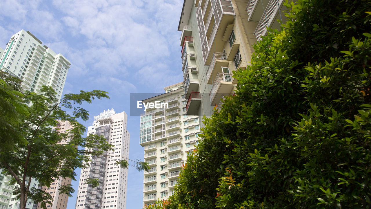 Low angle view of modern building against sky