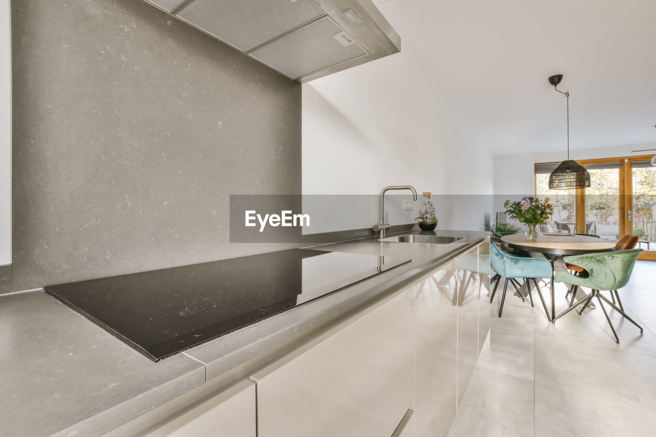 Empty kitchen counter in modern home