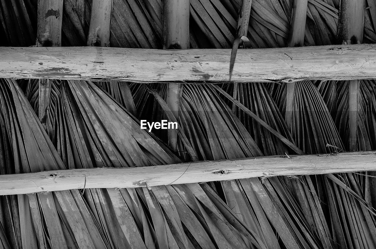 Full frame shot of thatched roof