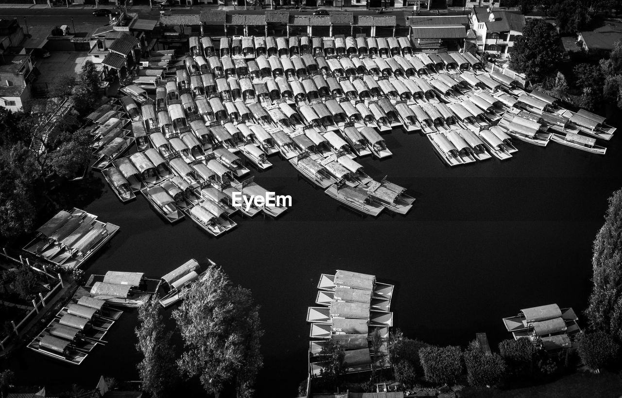 High angle view of buildings in city