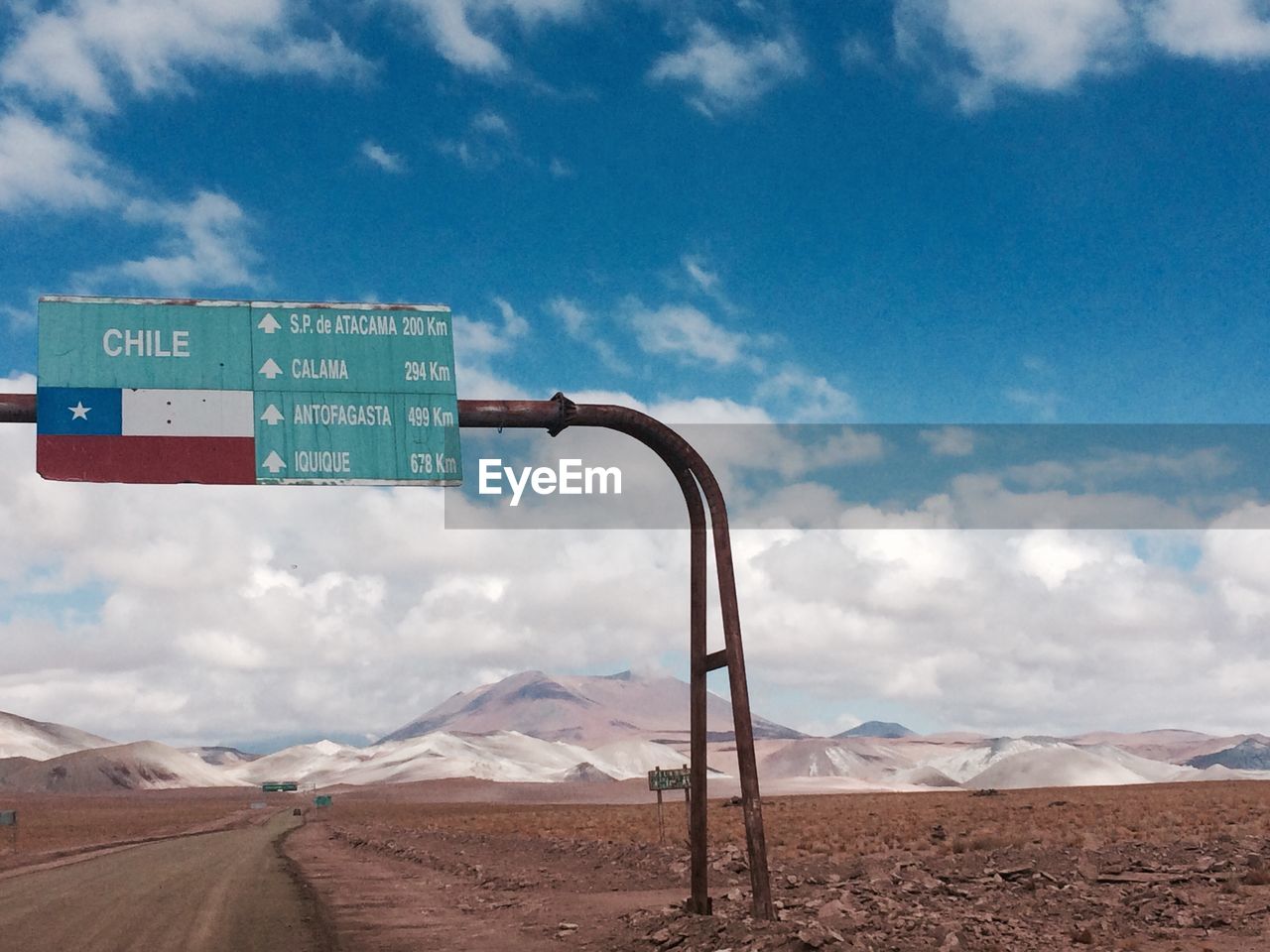 ROAD SIGN IN A DESERT