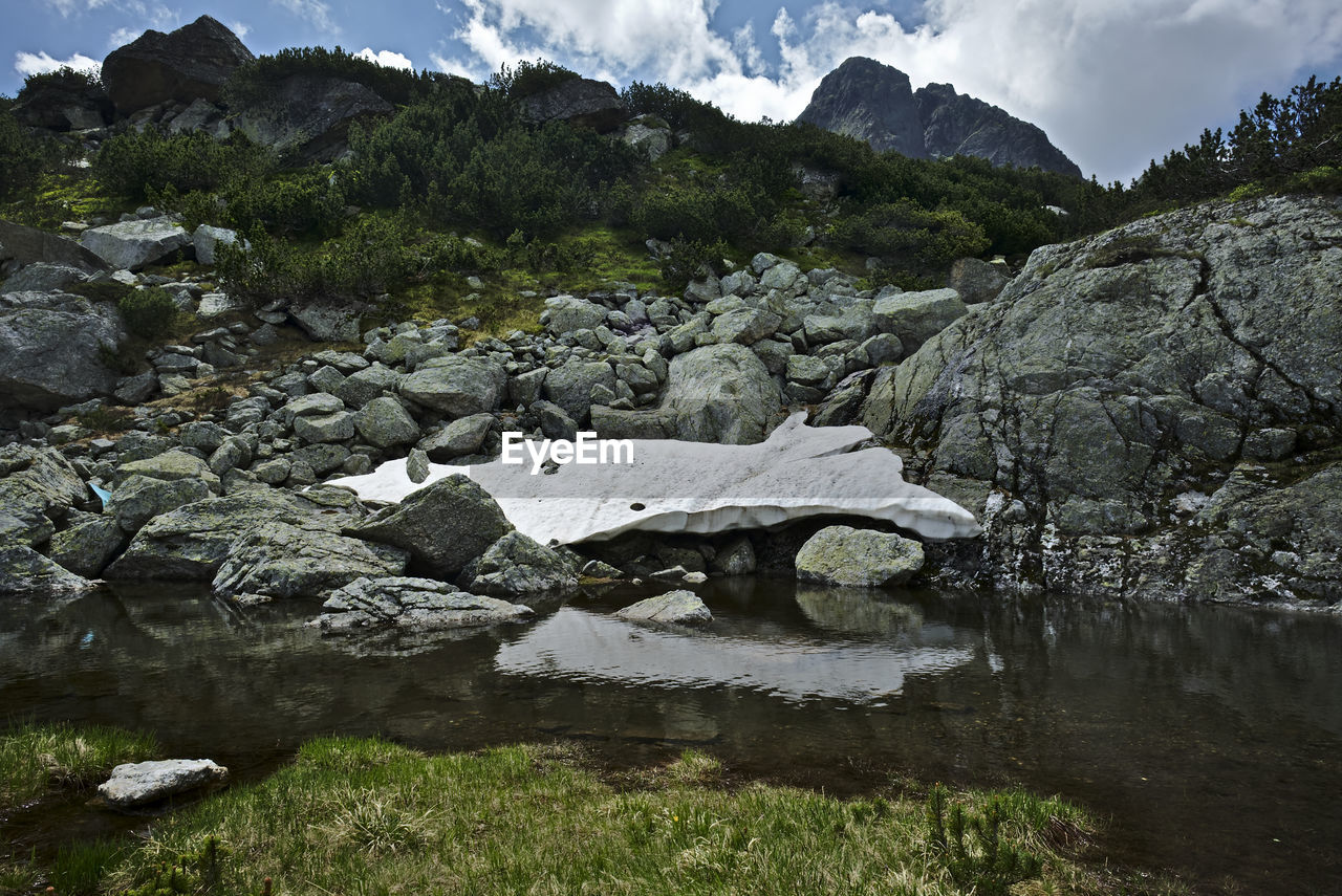 Scenic view of lake against mountain