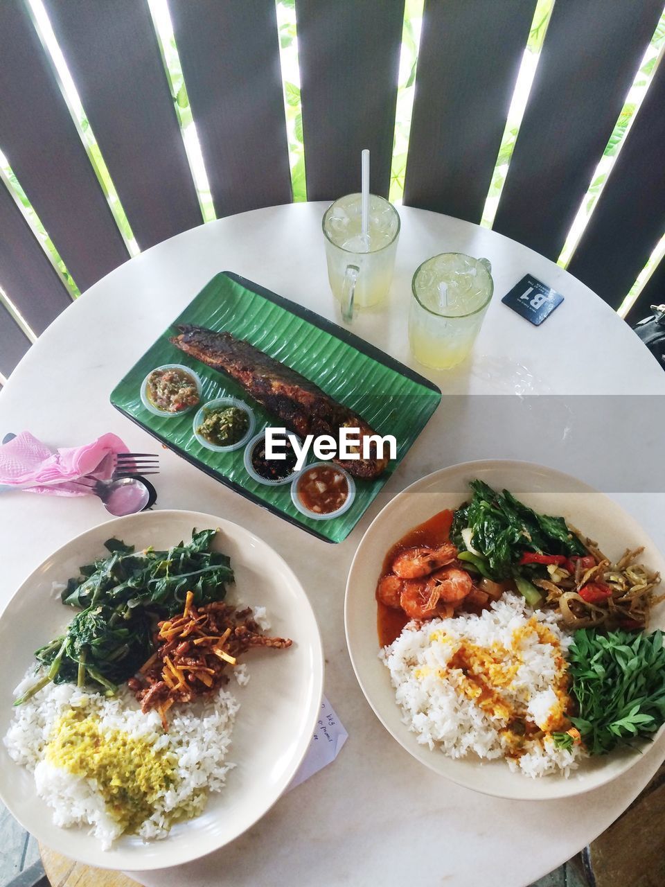 Close-up of food served in plate