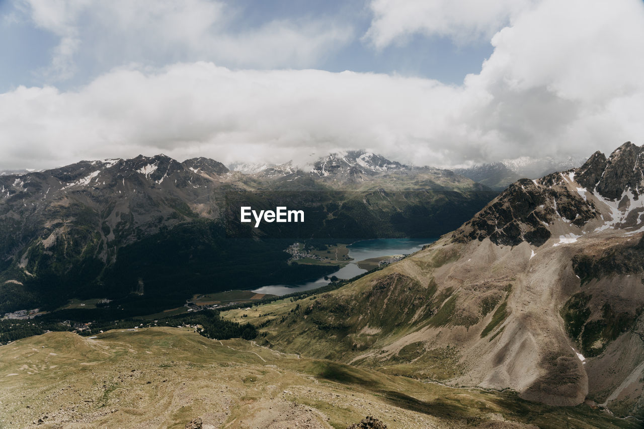 Scenic view of mountains against sky