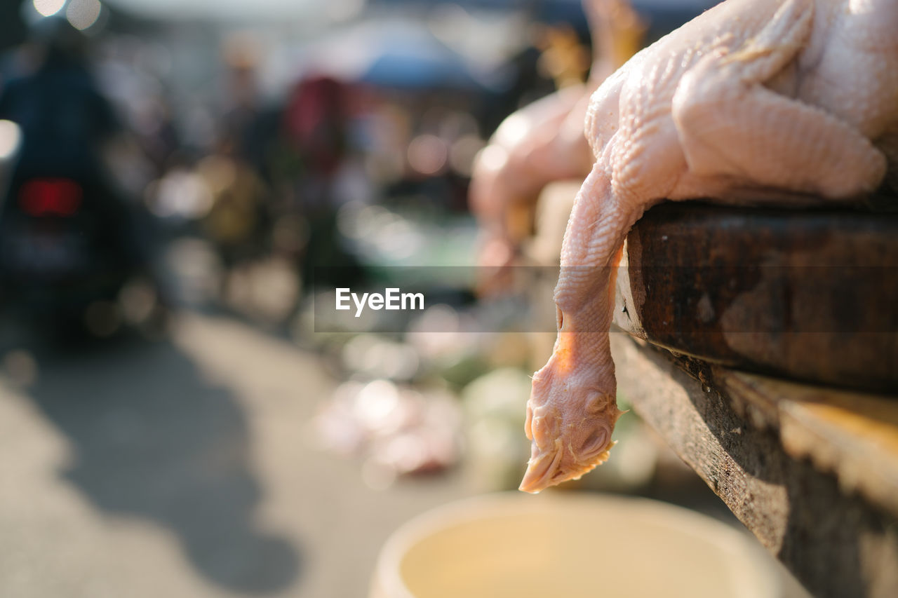 Close-up of chicken meat