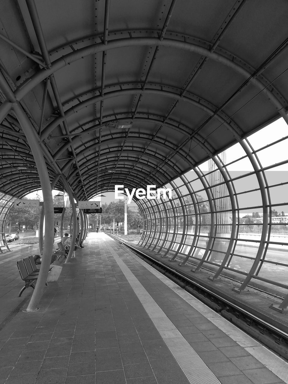 View of railroad station platform