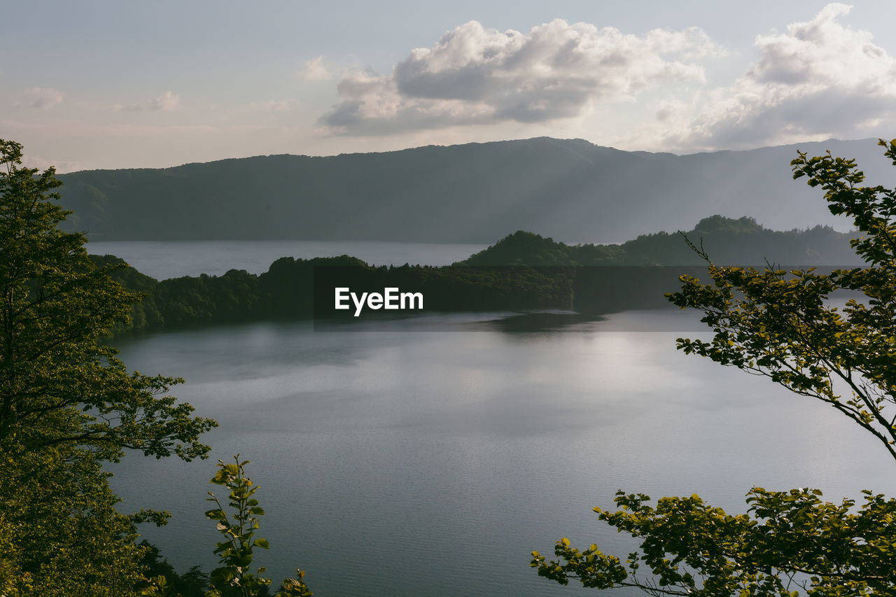 Scenic view of  lake towada in aomori, japan.