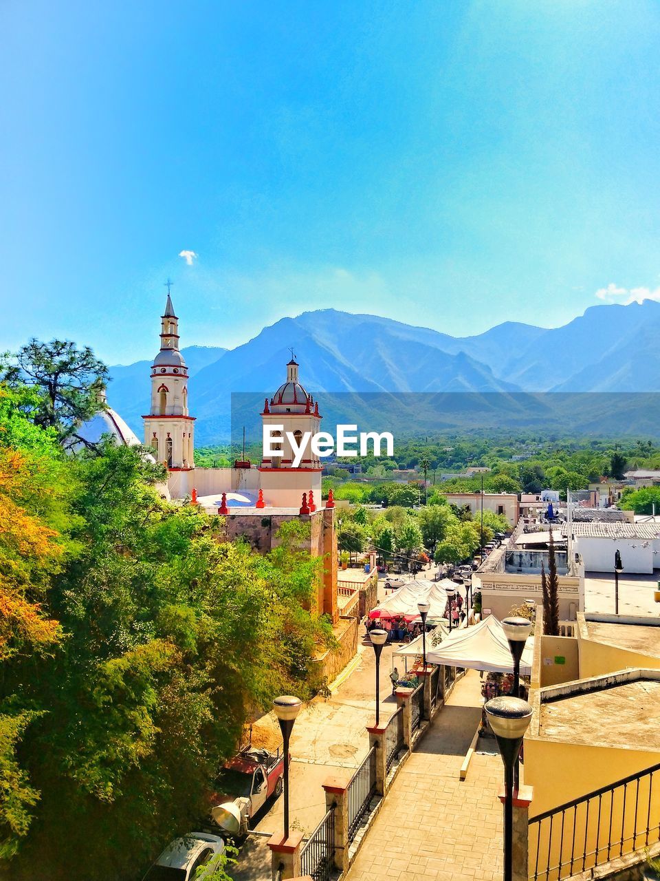 High angle view of a colonial city