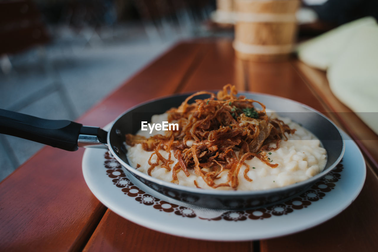 Close-up of food in bowl on table