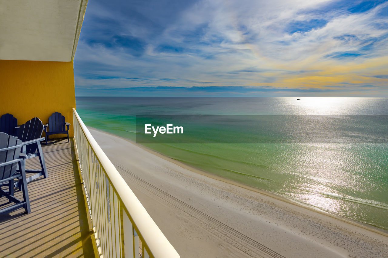 Panama city beach unveils its beauty from this enchanting balcony view
