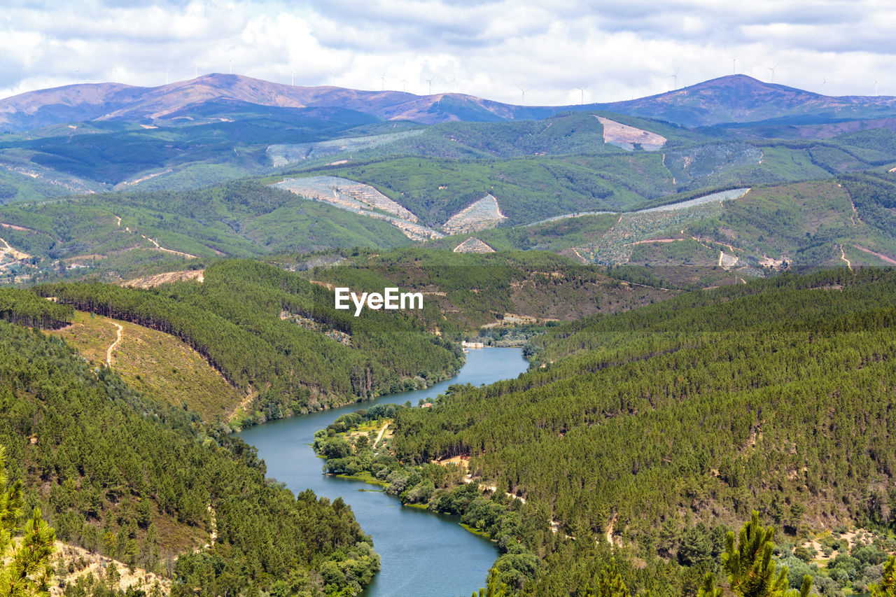 Scenic view of river amidst landscape against sky