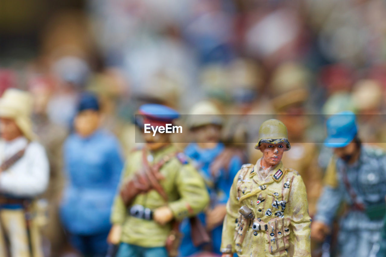 Soldier figurines on table