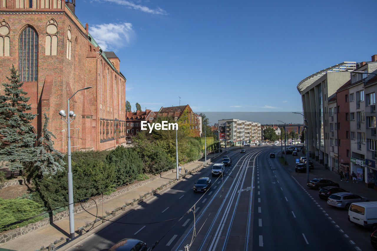 cars on road in city