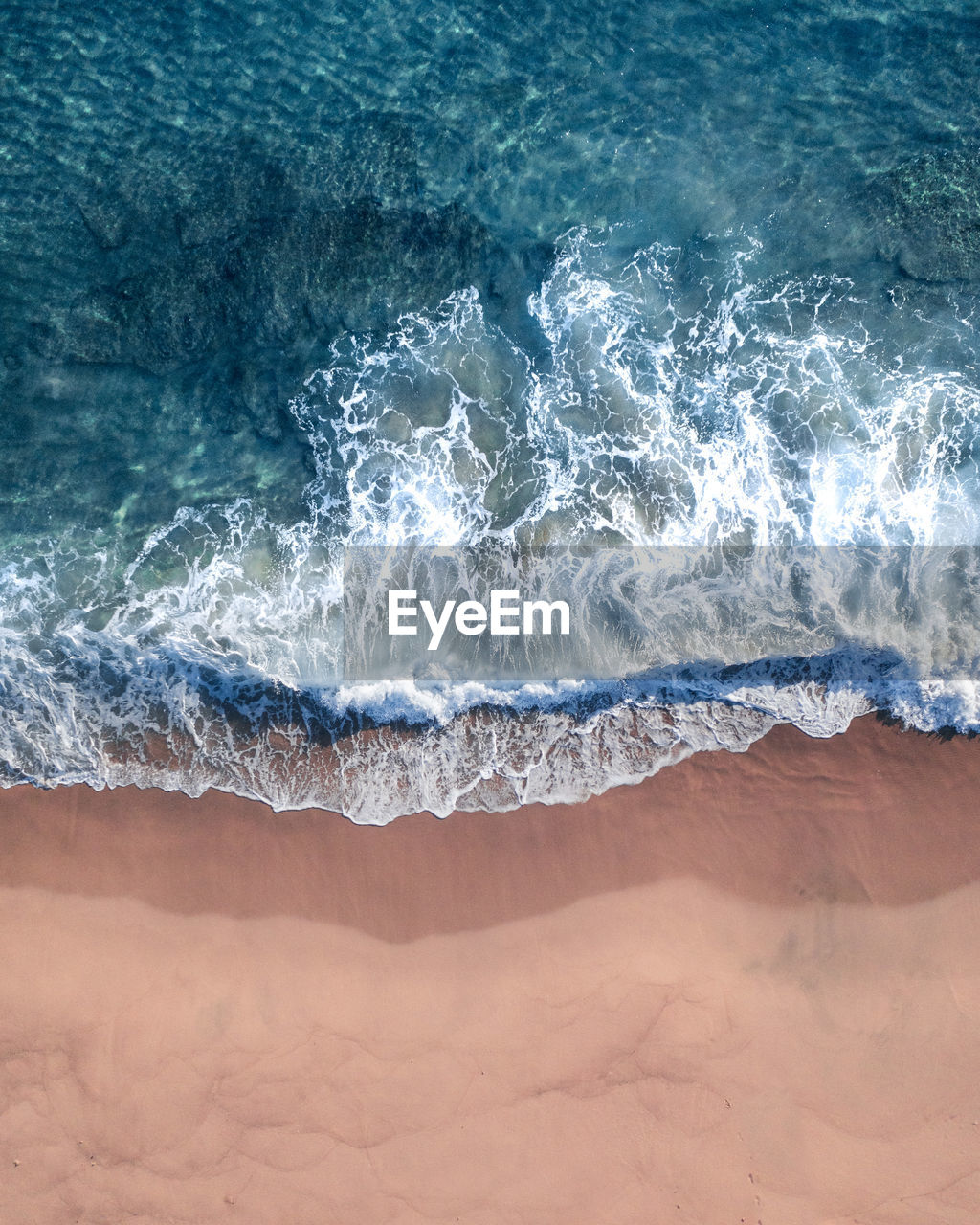 High angle view of sea waves