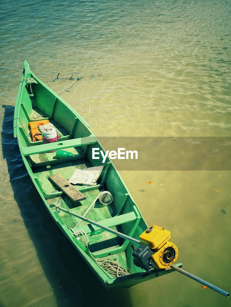 High angle view of boat
