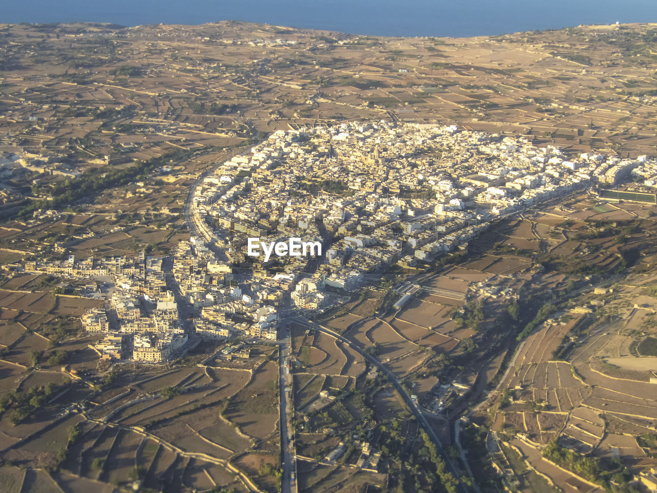 High angle view of agricultural field