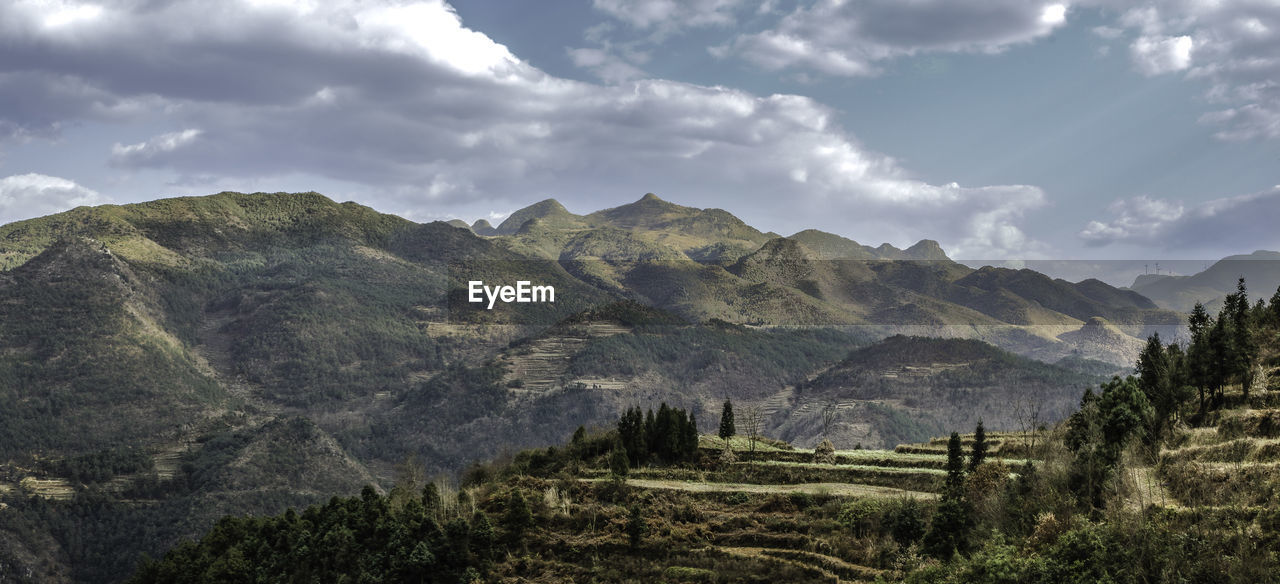 Low angle view of mountain against sky