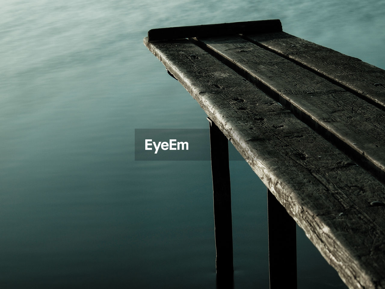 High angle view of jetty over lake