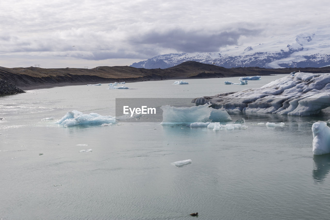 Iceberg floating in the glacier lagoon