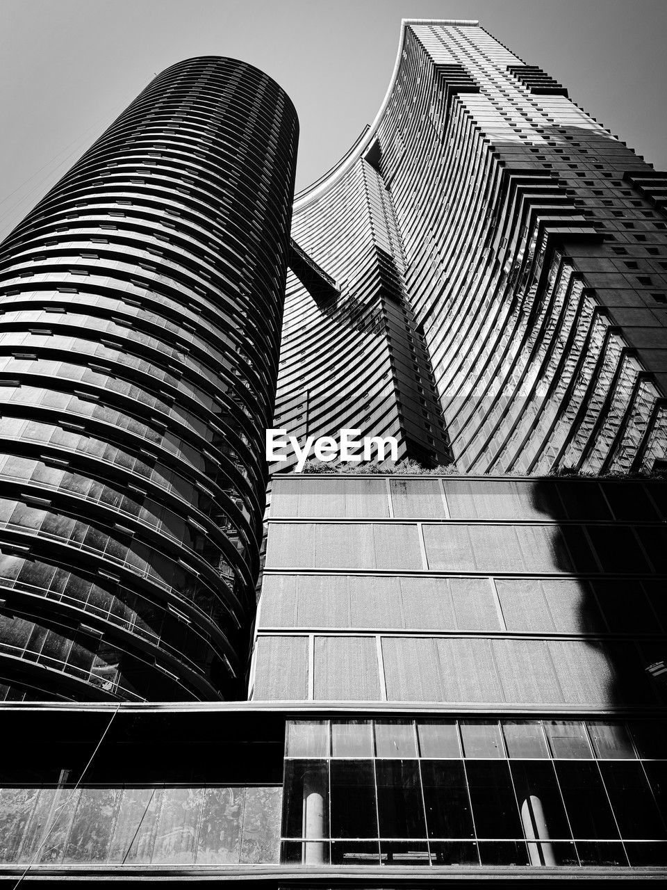 architecture, built structure, black and white, building exterior, monochrome, black, skyscraper, office building exterior, building, monochrome photography, city, low angle view, sky, office, line, white, no people, tower, tower block, nature, day, outdoors