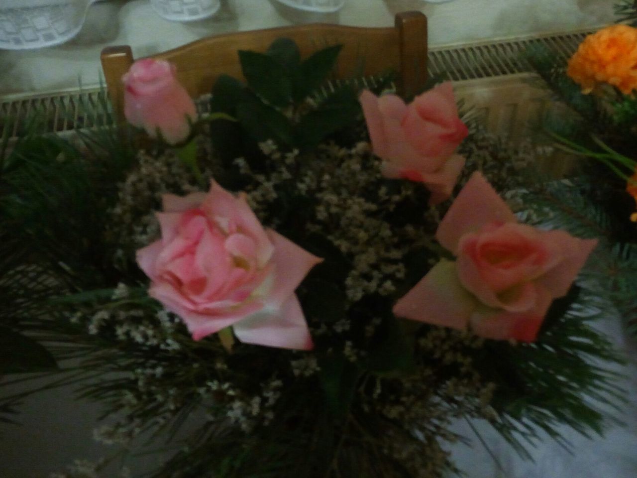 CLOSE-UP OF FLOWERS IN PLATE