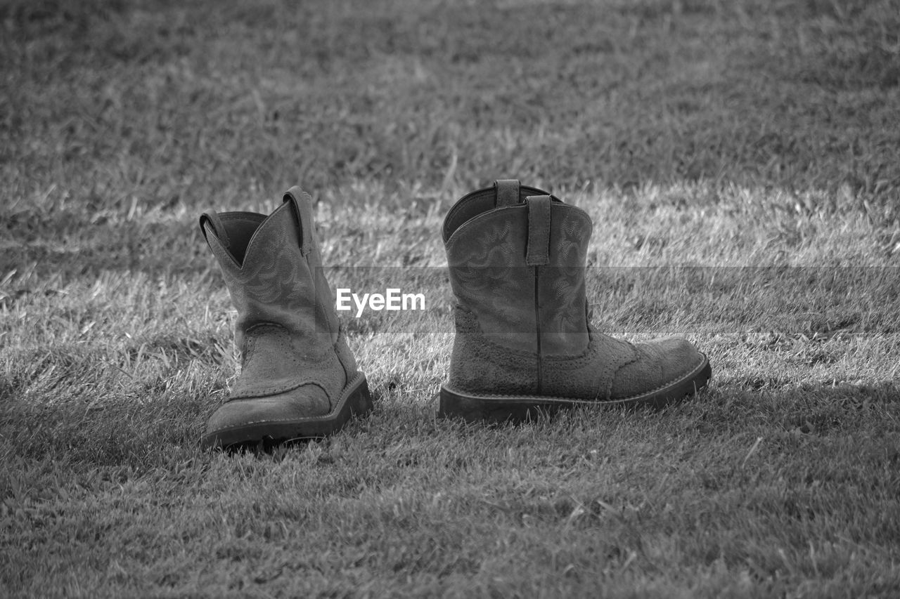 LOW SECTION OF SHOES ON GROUND