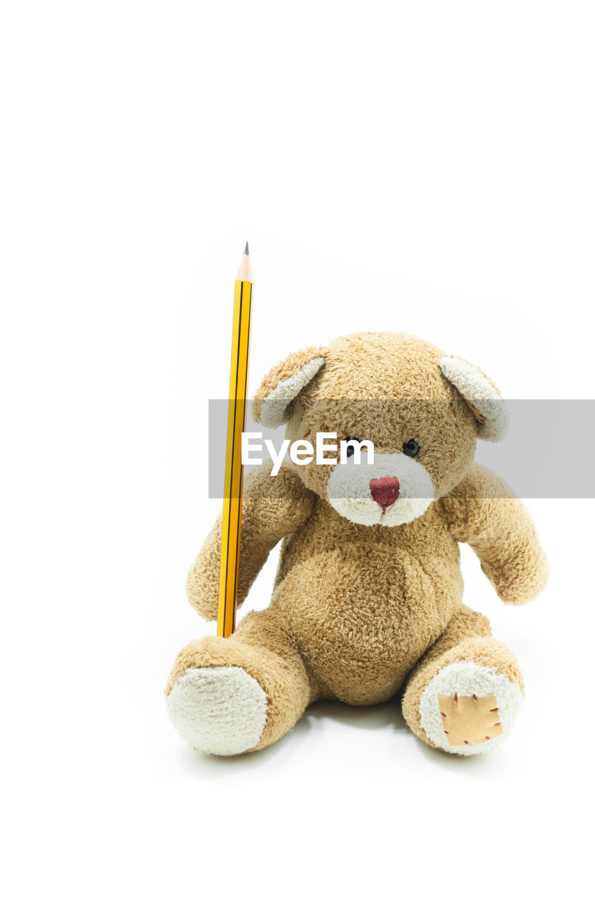 CLOSE-UP OF TOY AGAINST WHITE BACKGROUND