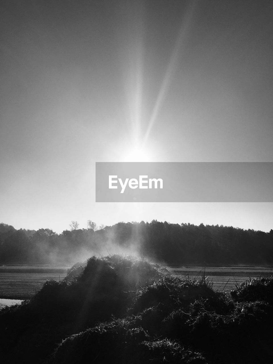 Scenic view of landscape against sky on sunny day