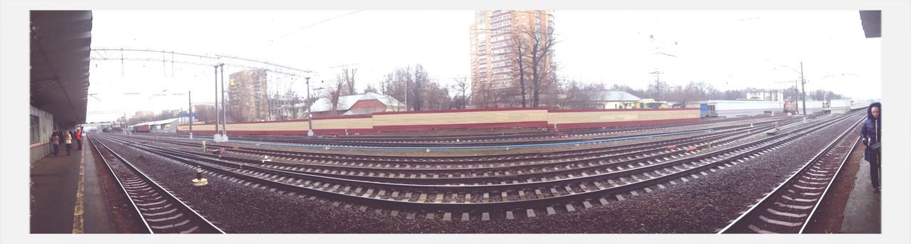 Fish-eye view of railroad station