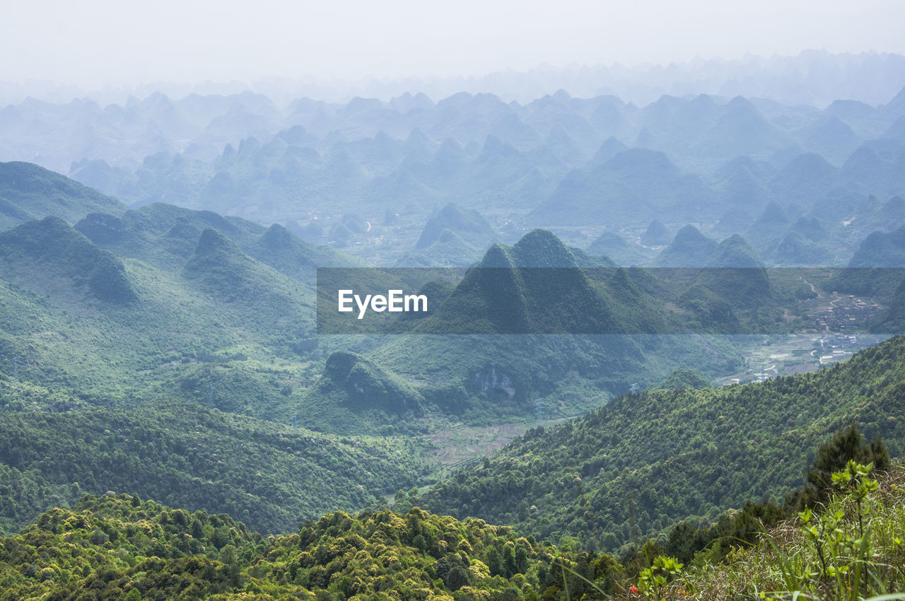 Scenic view of mountains against sky