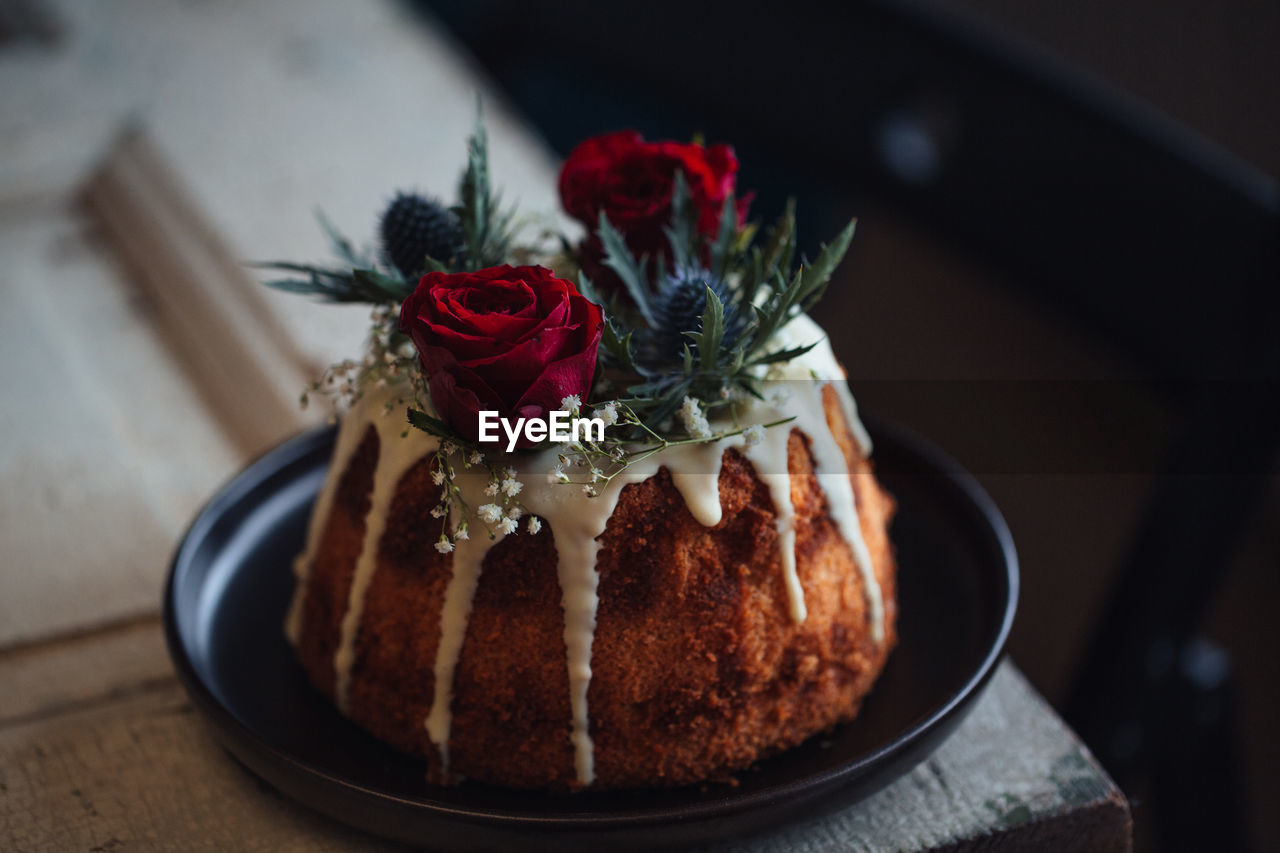 Close-up of cake on table