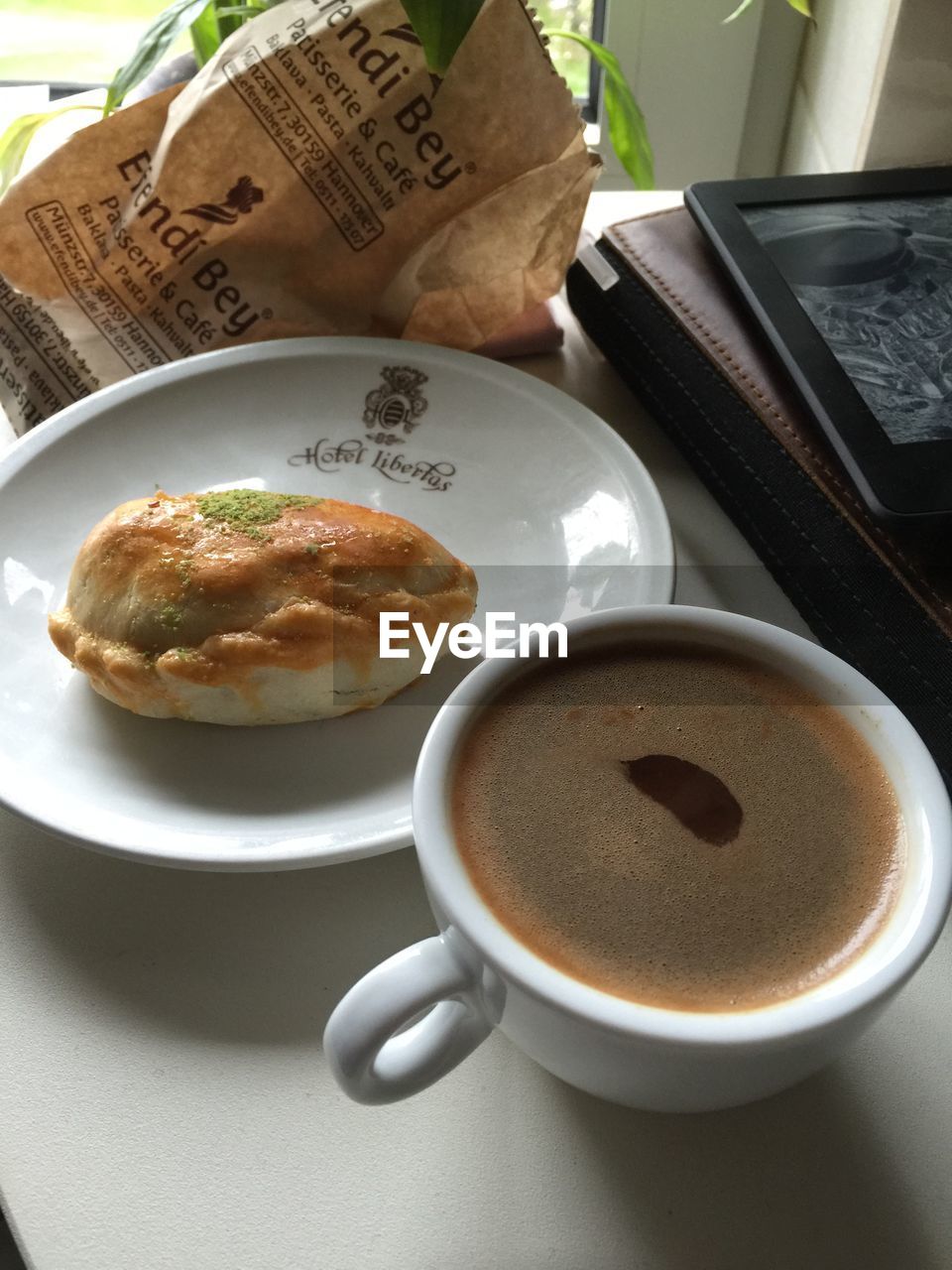 HIGH ANGLE VIEW OF COFFEE SERVED WITH TEA