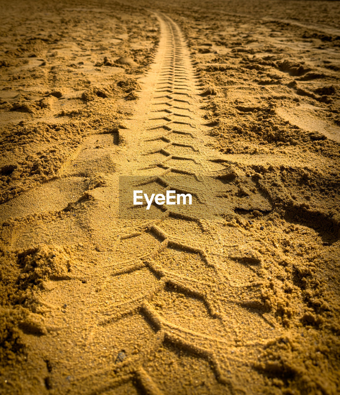 High angle view of sand at beach