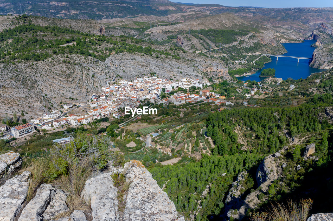 HIGH ANGLE VIEW OF TREES AND BUILDINGS