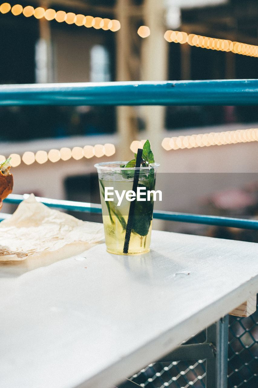 Close-up of drink on table