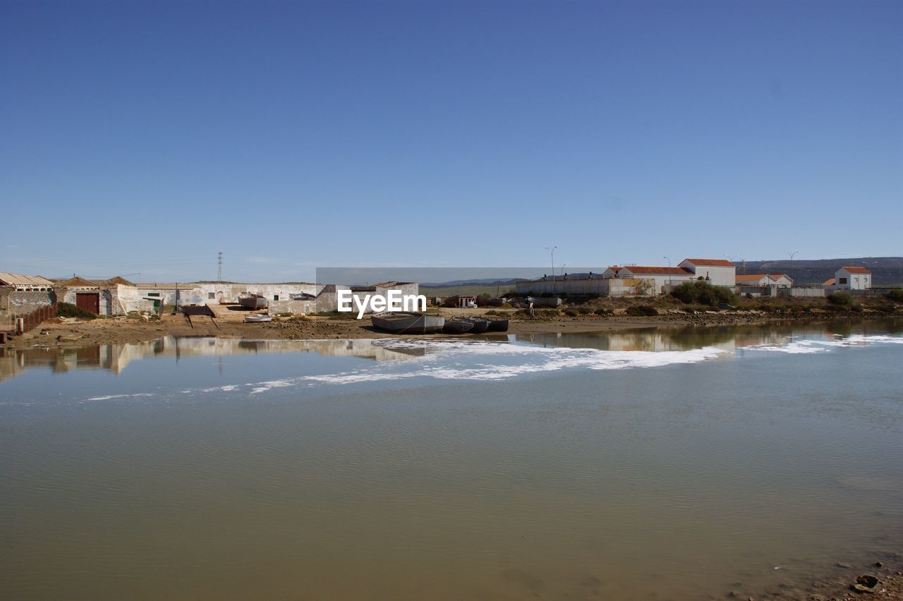 VIEW OF BUILT STRUCTURES AGAINST CLEAR SKY