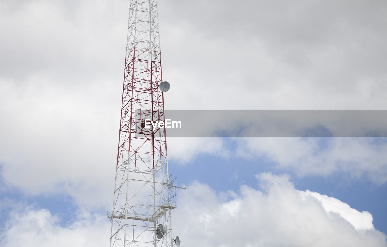 Communications tower in a city