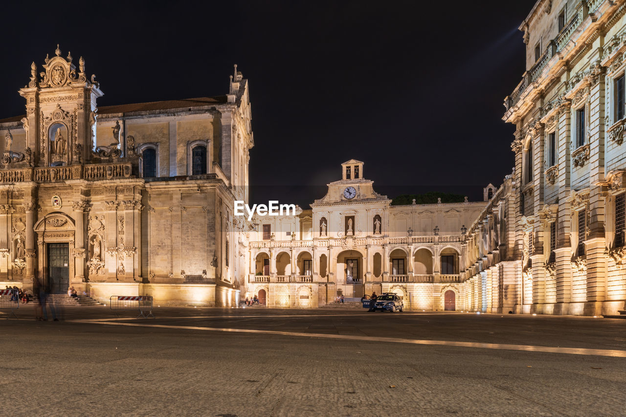 Night in lecce. capital of salento. baroque and ancient history of puglia