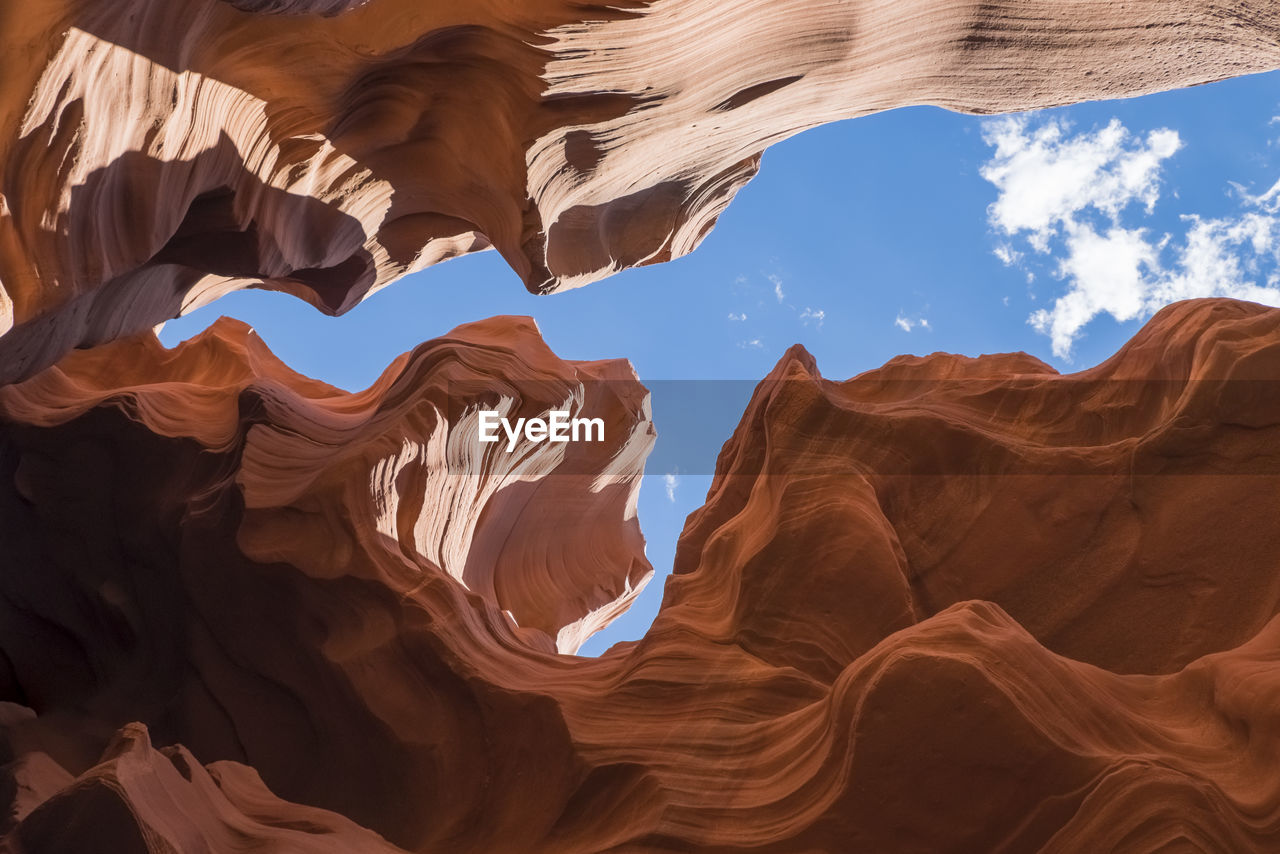 View skyward from slot canyon