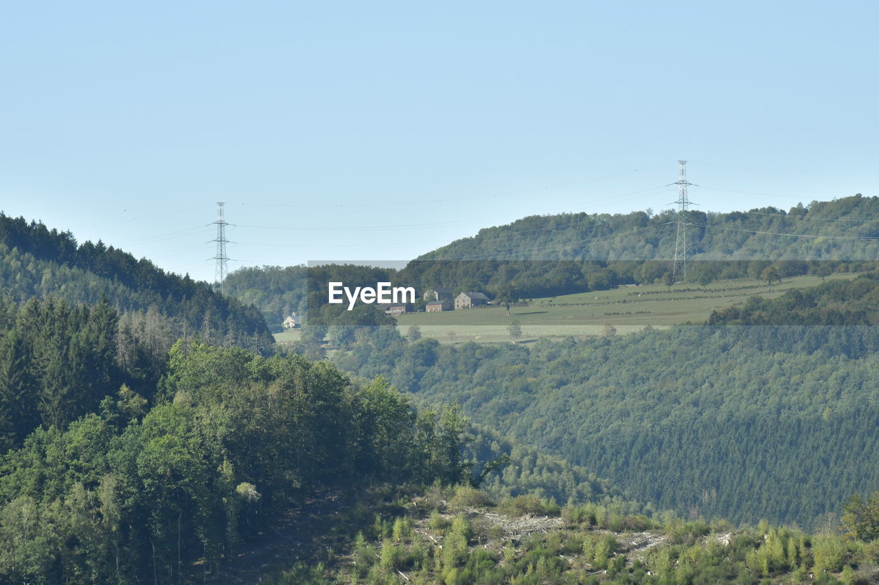 Scenic view of landscape against clear sky