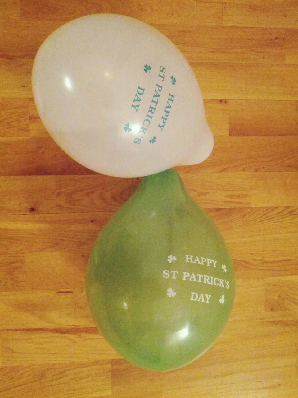 High angle view of message on balloons