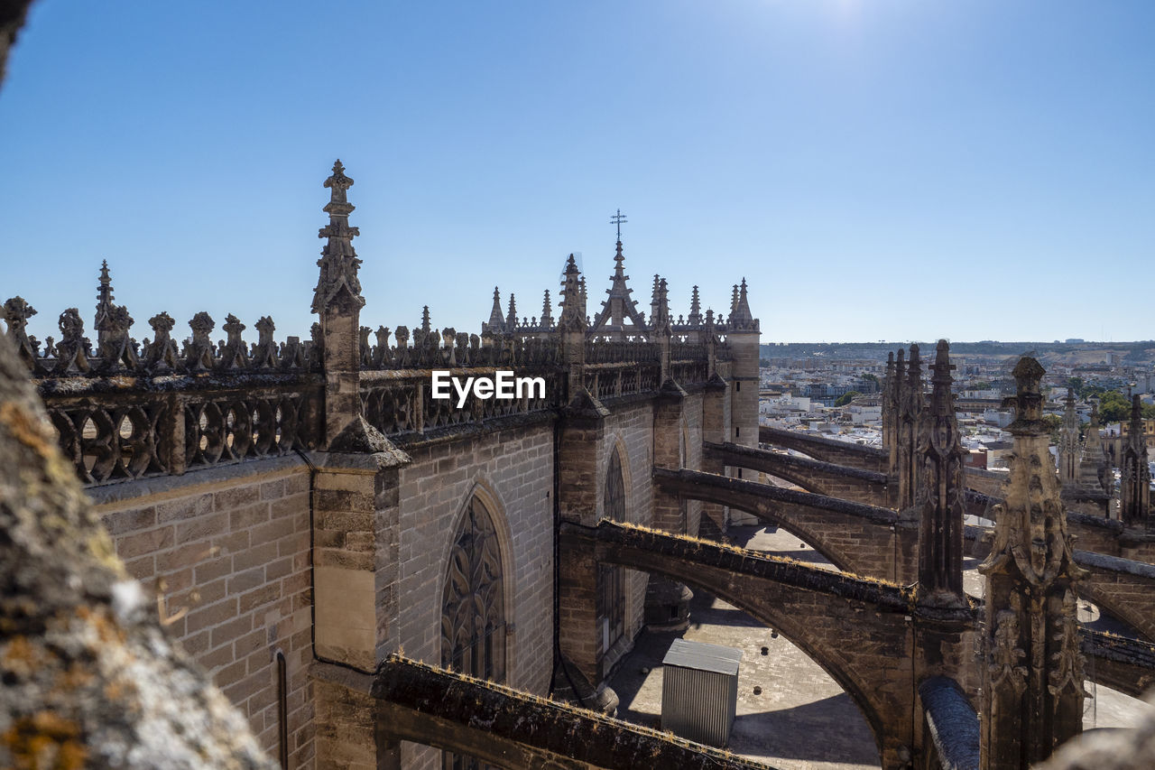 Panoramic view of buildings against sky in city