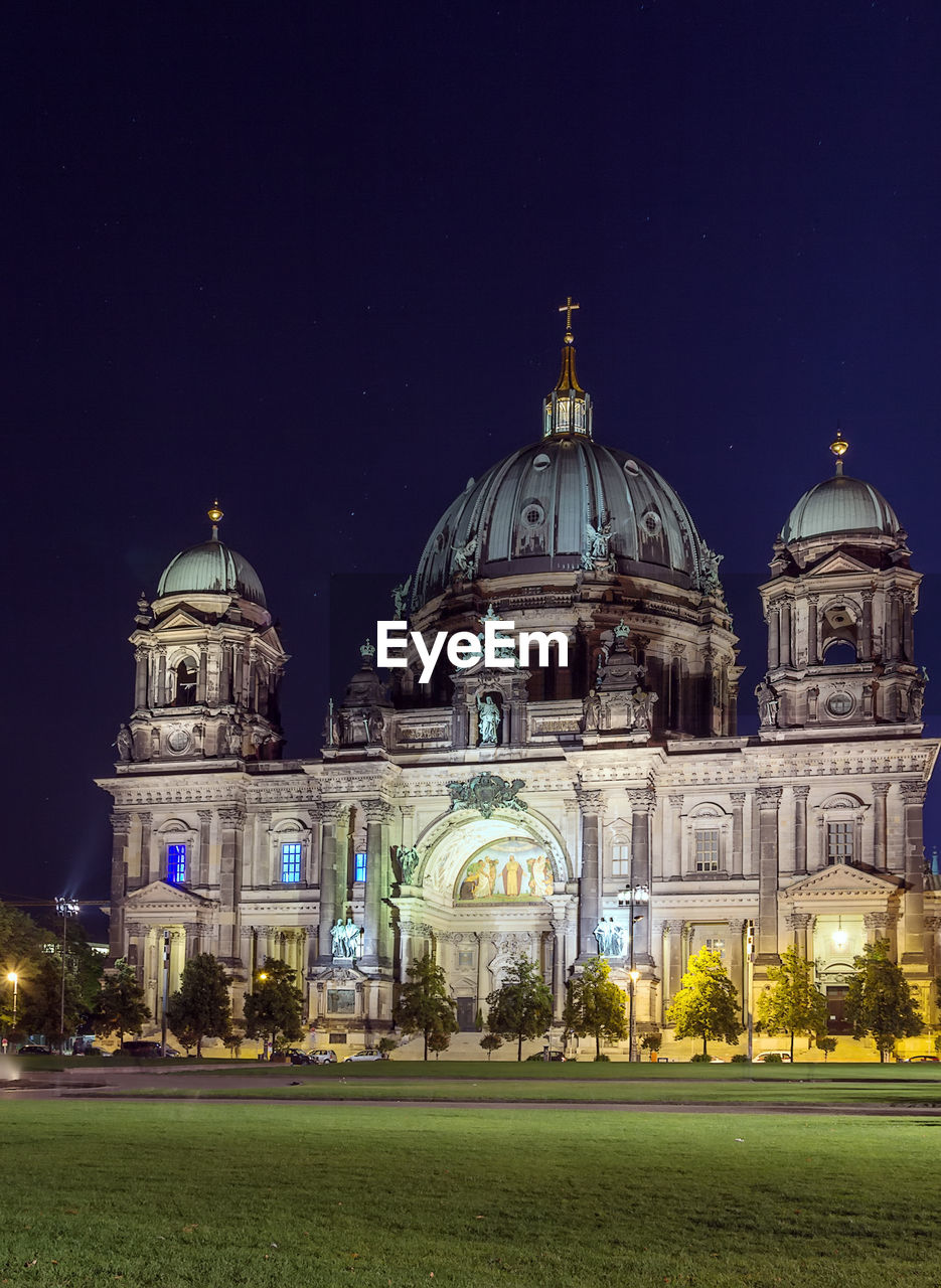 VIEW OF CATHEDRAL AT NIGHT