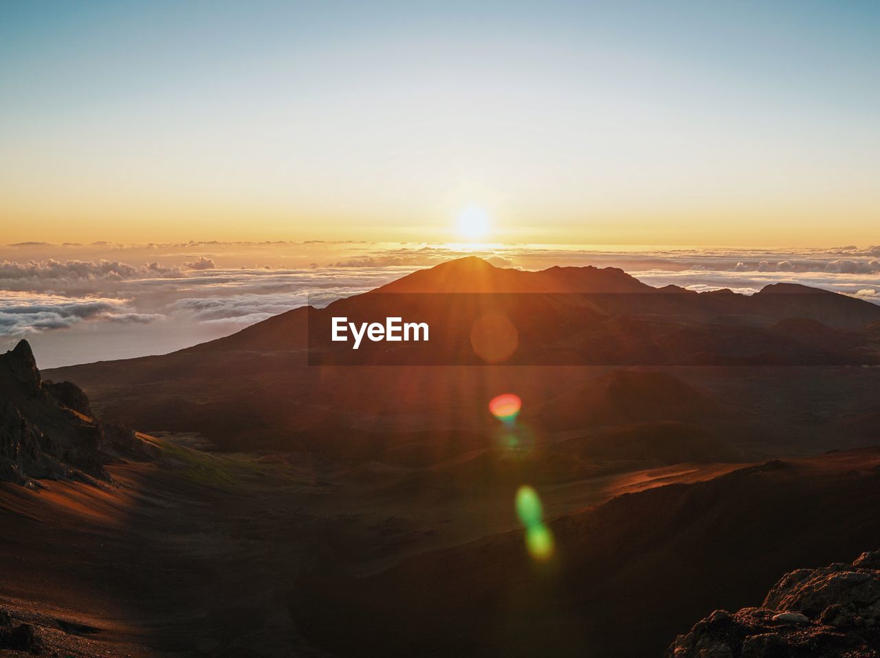 View of landscape at sunset