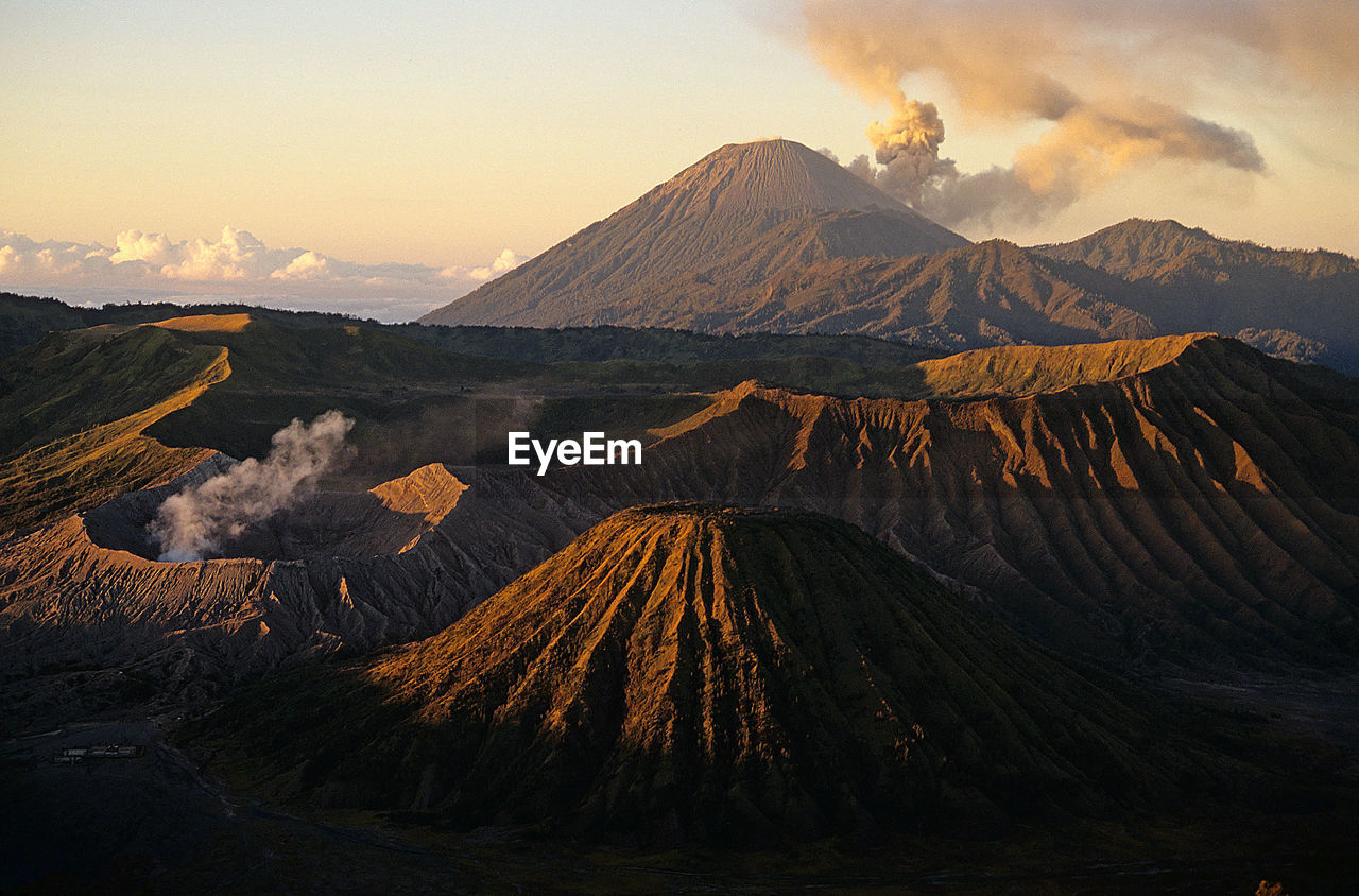 Scenic view of volcanic crater at bromo-tengger-semeru national park