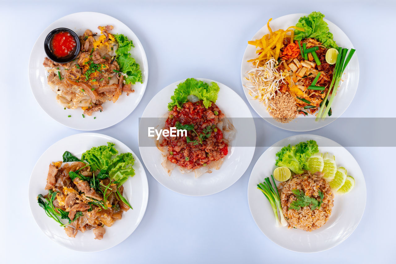 high angle view of food served in plate